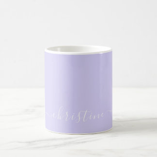 Mug Lilas Lavande & Minimaliste Personnalisé Nom Blanc