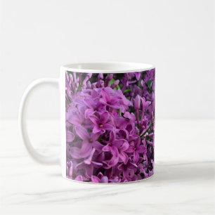 Mug lilas rose violet photo florale rose romantique