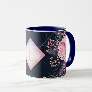 Mug Lilibet Monogram Marine Rosegold Rose Princess Cad