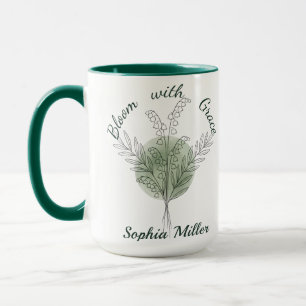 Mug Lily de mai personnalisé, fleur de naissance