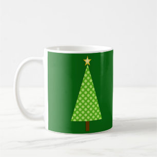 Mug Lime Green Polka Point Arbre de Noël moderne