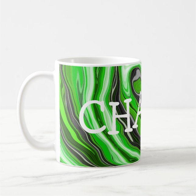 Mug Lime vert et marbre noir comme des flûtes Fluid Ar (Gauche)