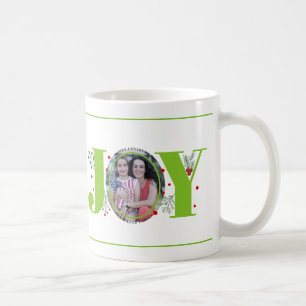Mug Lime vert Joie avec baies photo de Noël
