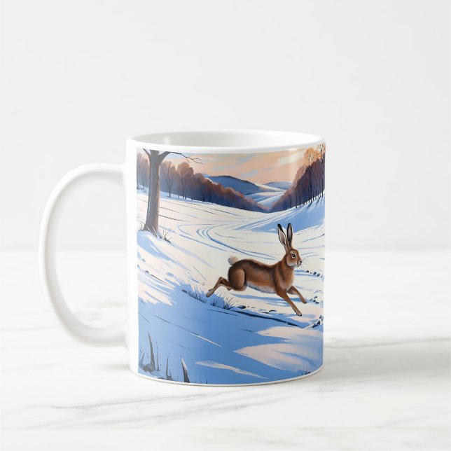 Mug Limites gracieuses du lièvre : Plein de joie hiver (Gauche)