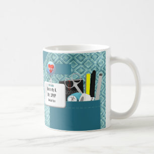 Mug L'infirmière personnalisée frotte dans Teal