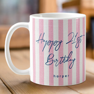 Mug Linge Revêtu Joyeux Anniversaire 21e Rose