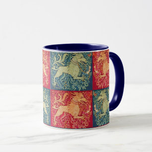 Mug Lion BESTIAIRE MÉDIÉVAL Comme la bête en bleu roug