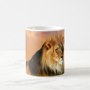Mug Lion de l'art fractal sud-africain