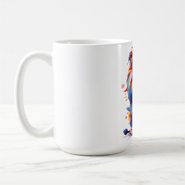 Mug Lion géométrique coloré (Gauche)