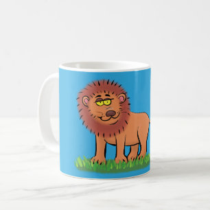 Mug Lion joyeux avec dessin animé de papillon