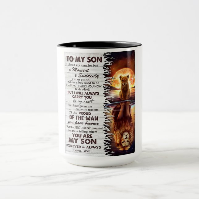 Mug Lion Maman À Mon Fils J'Ai Fermé Mes Yeux (Centre)