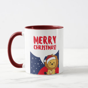 Mug Lion Noël Neige Animaux d'hiver Lions