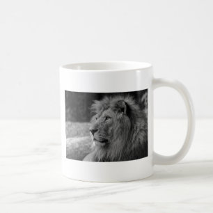 Mug Lion noir et blanc - Animal sauvage