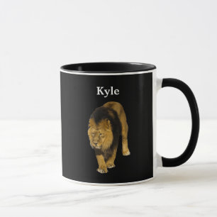 Mug Lion personnalisé sur noir
