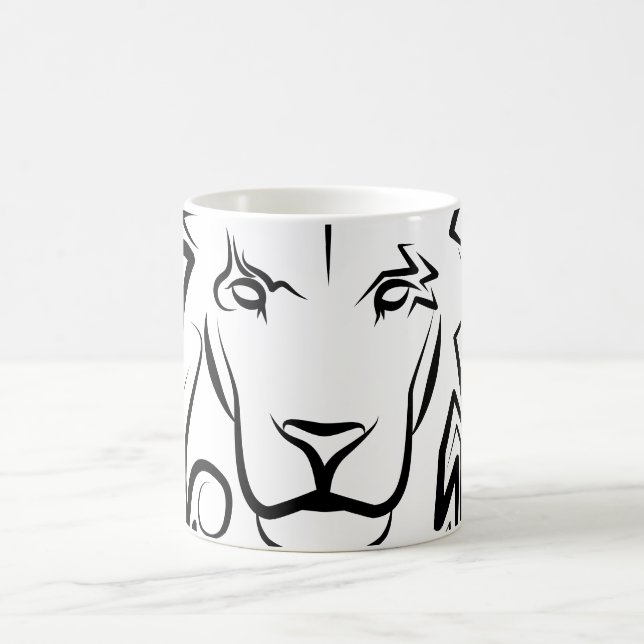 Mug Lion tribal noir et blanc (Centre)
