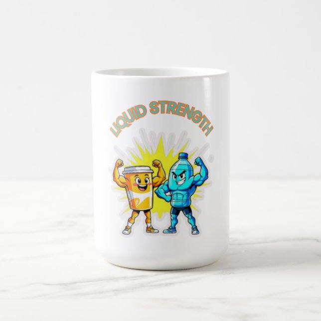 Mug Liquid Strength – Funny Juice & Water Muscle Desig (Centre)