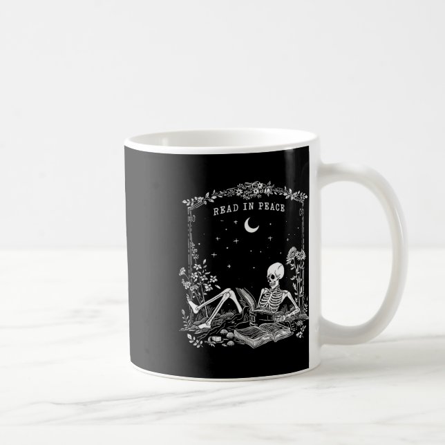Mug Lire En Paix Enseignant Éffrayant Skeleton Trick T (Droite)