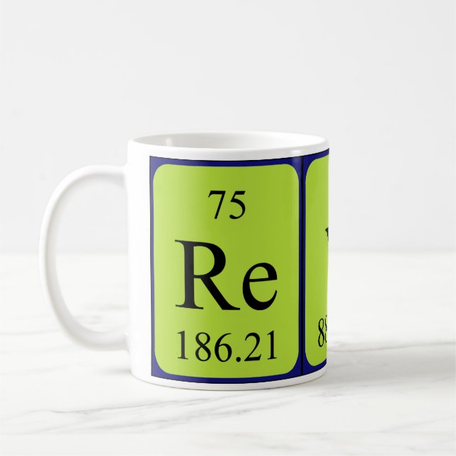 Mug Lire la taille du nom de table périodique (Gauche)