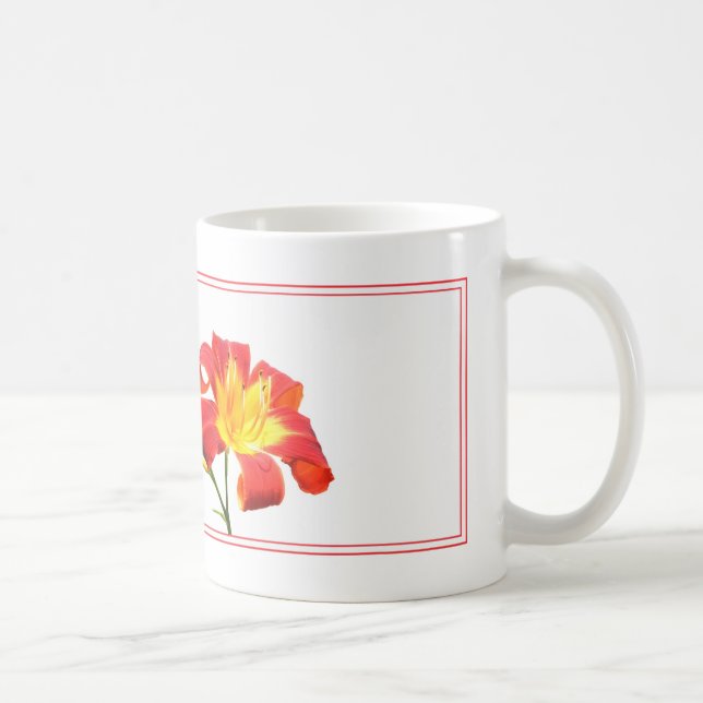 Mug Lis rose sur le blanc (Droite)