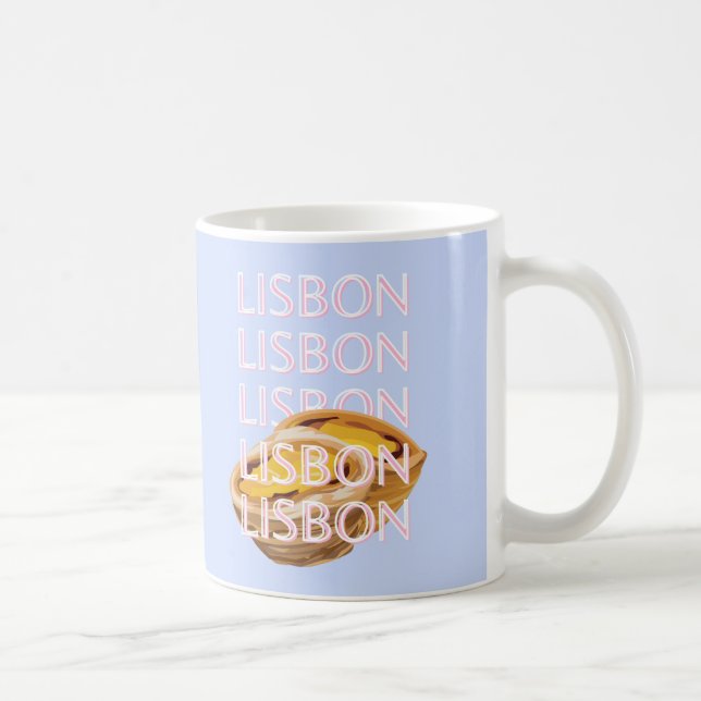 Mug Lisbonne Travel Art, Blue, Portugal, Pastel (Droite)