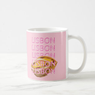 Mug Lisbonne Travel Art, Portugal, Rose, Preppy