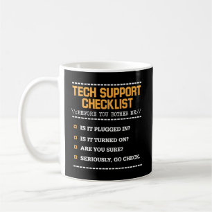 Mug Liste de contrôle du support technique Geek inform