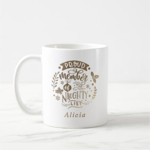 Mug liste de vilains membre de vacances or