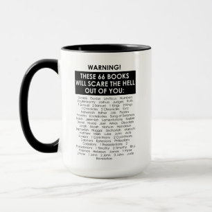 Mug Liste des livres de la Bible Peur Enfer dehors Drô
