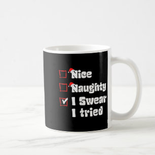 Mug Liste des vilains Noël gentil je le jure j'ai essa