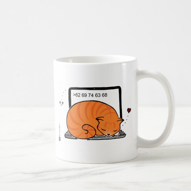 Mug Lit Cat Ordinateur Portable (Tabby Orange) (Droite)