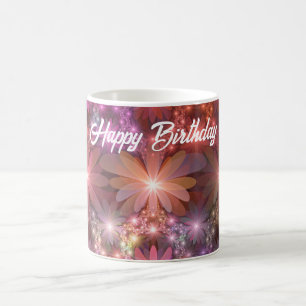 Mug Lit De Fleurs Coloré Brillant Art Fractal Abstrait