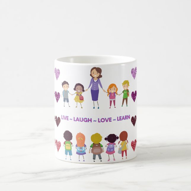 Mug Live ~ Laugh ~ Amour ~ Apprendre Enseignant de l'é (Centre)