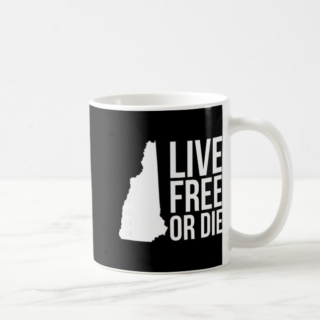 Mug Live Or Die Nh Motto New Hampshire Map  (Droite)