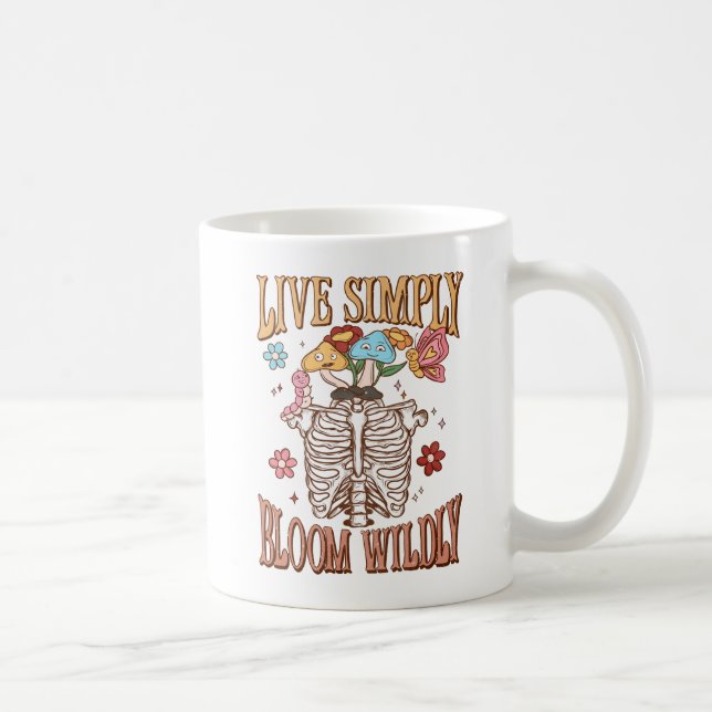 Mug Live Simply, Bloom Wiltly - Skeleton & Champignons (Droite)