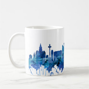 Mug Liverpool Angleterre Skyline Blue