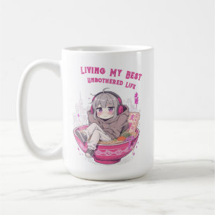 Mug Living My Best Unbothered Life_ Anime Sketch