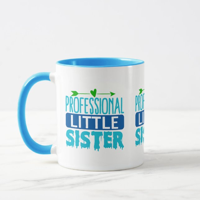 Mug Livre de peinture bleu petite soeur professionnell (Gauche)