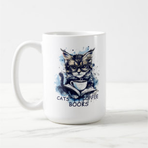 Mug Livres Abstraits Watercolor Cats Coffee