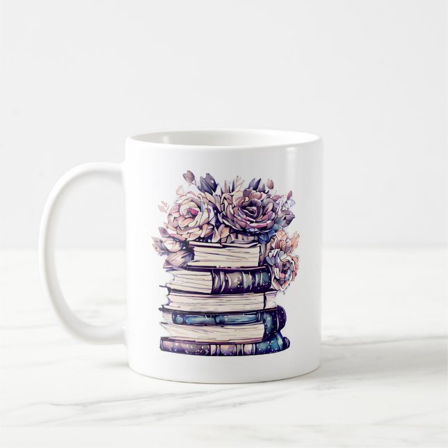 Mug Livres d'antiquités personnalisés et Roses (Gauche)