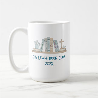 Mug Livres de club de lecture aquarelle bleus personna