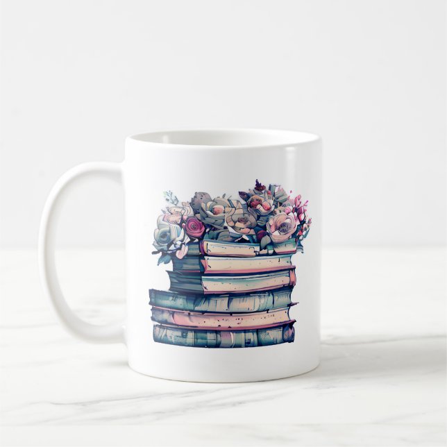 Mug Livres et café est tout ce dont j'ai besoin | Fleu (Gauche)