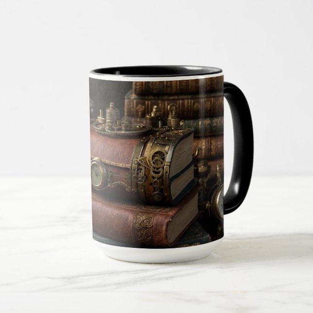 Mug Livres Vintages Steampunk (Devant droit)