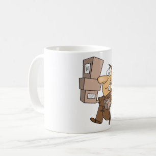 Mug Livreur portant des colis et des paquets