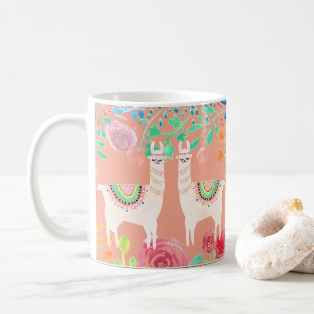 Mug Llama floral (Avec donut)