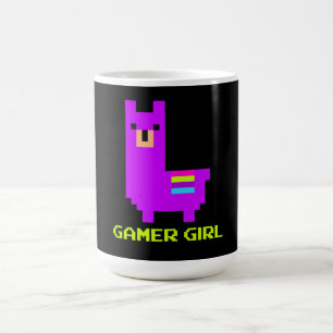 Mug Llama Gift Cute Alpaca Llama Gamer Girl 8 bits