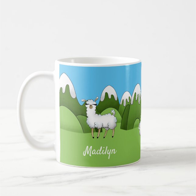 Mug Llamas de la montagne blanche (Gauche)