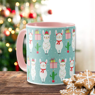 Mug Llamas de Noël d'hiver   Vacances