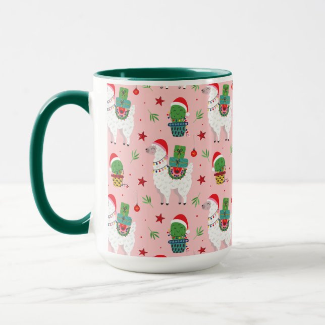 Mug Llamas et cactus Motif de Noël (Gauche)