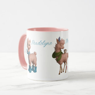 Mug Llamas roses Personnalisées