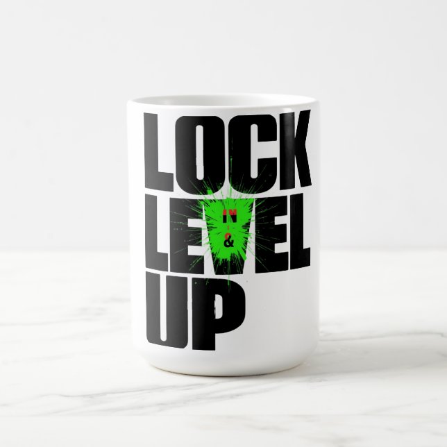 Mug Lock In Level Up Motivation Shirt, Hustle Mindset  (Centre)
